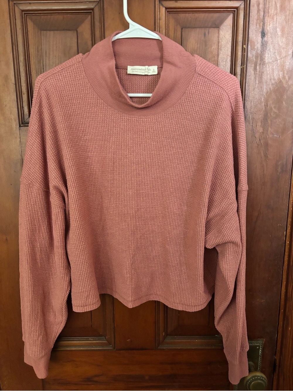 Abercrombie & Fitch Women's Rose Waffle Funnel Neck Sweater